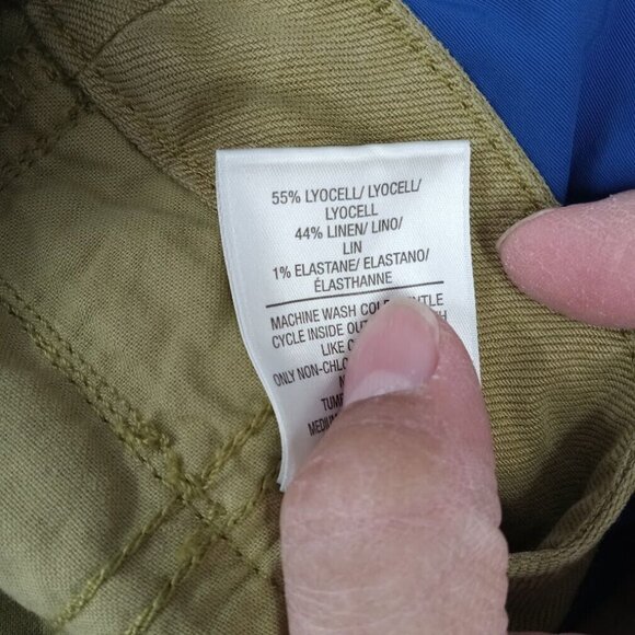 Hudson Jeans Shorts Womens Size 27 Olive Green Khaki Paperbag Style Linen Lyocel - Picture 8 of 9